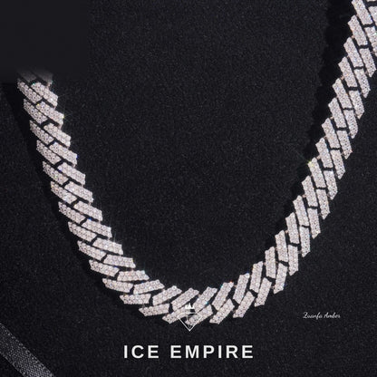 Iced Out 14K Gold Moissanite Cuban Chain