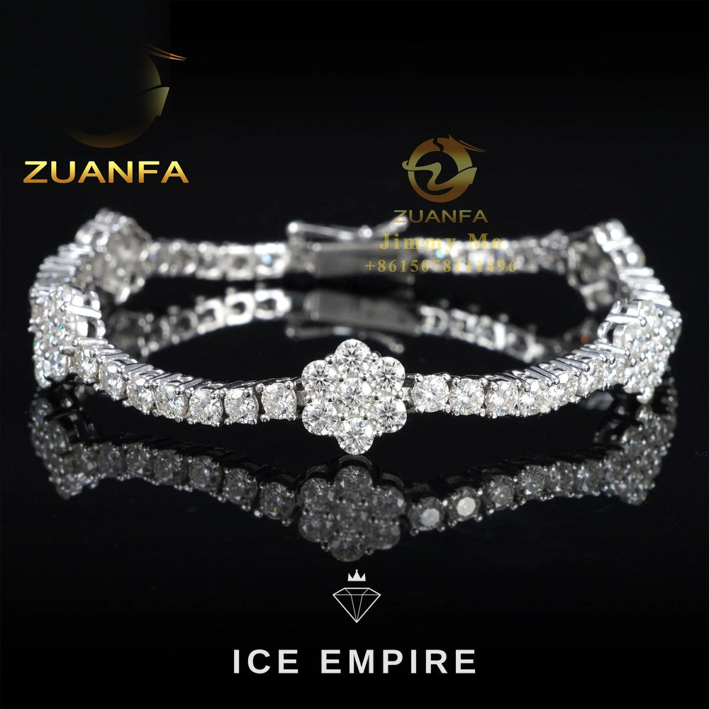 Iced Out 925 Silver Moissanite Tennis Chain