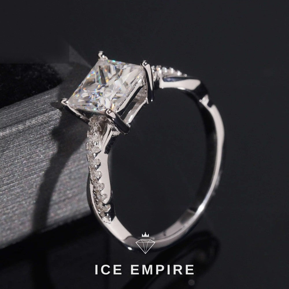 Iced Out Gold Plated Moissanite Wedding Band