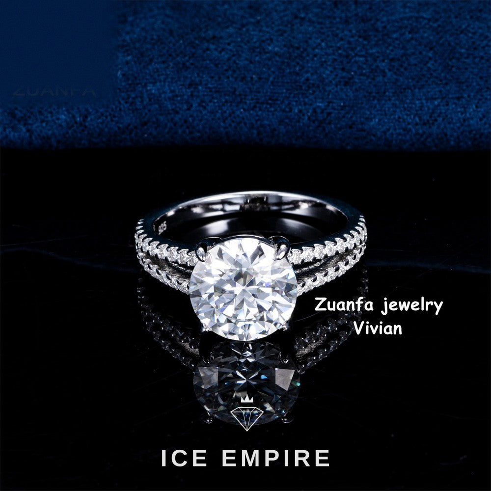 Iced Out 925 Silver Moissanite Ring