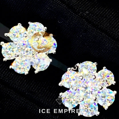 Iced Out 925 Silver Moissanite Stud Earrings