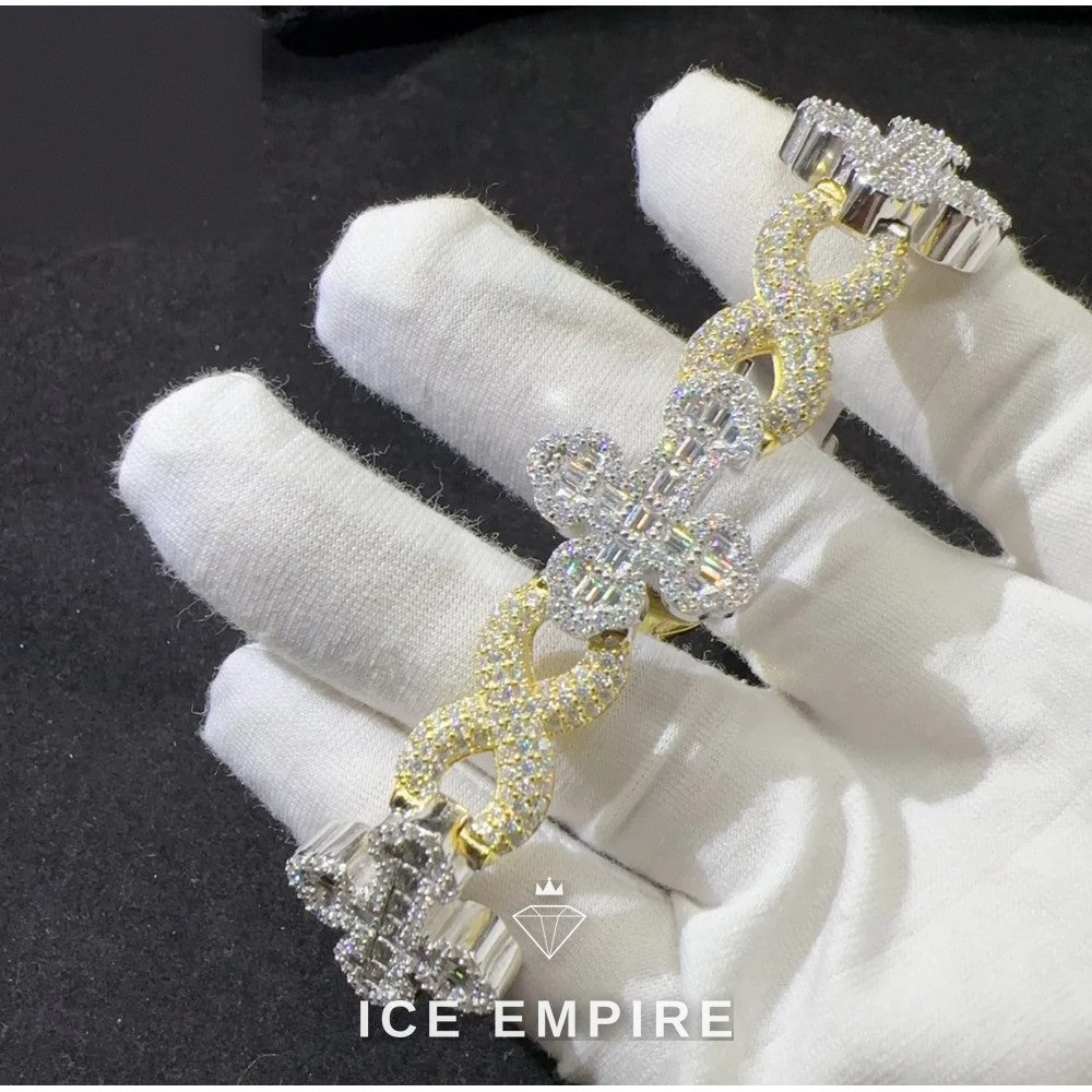 Iced Out 925 Silver Moissanite Cuban Chain