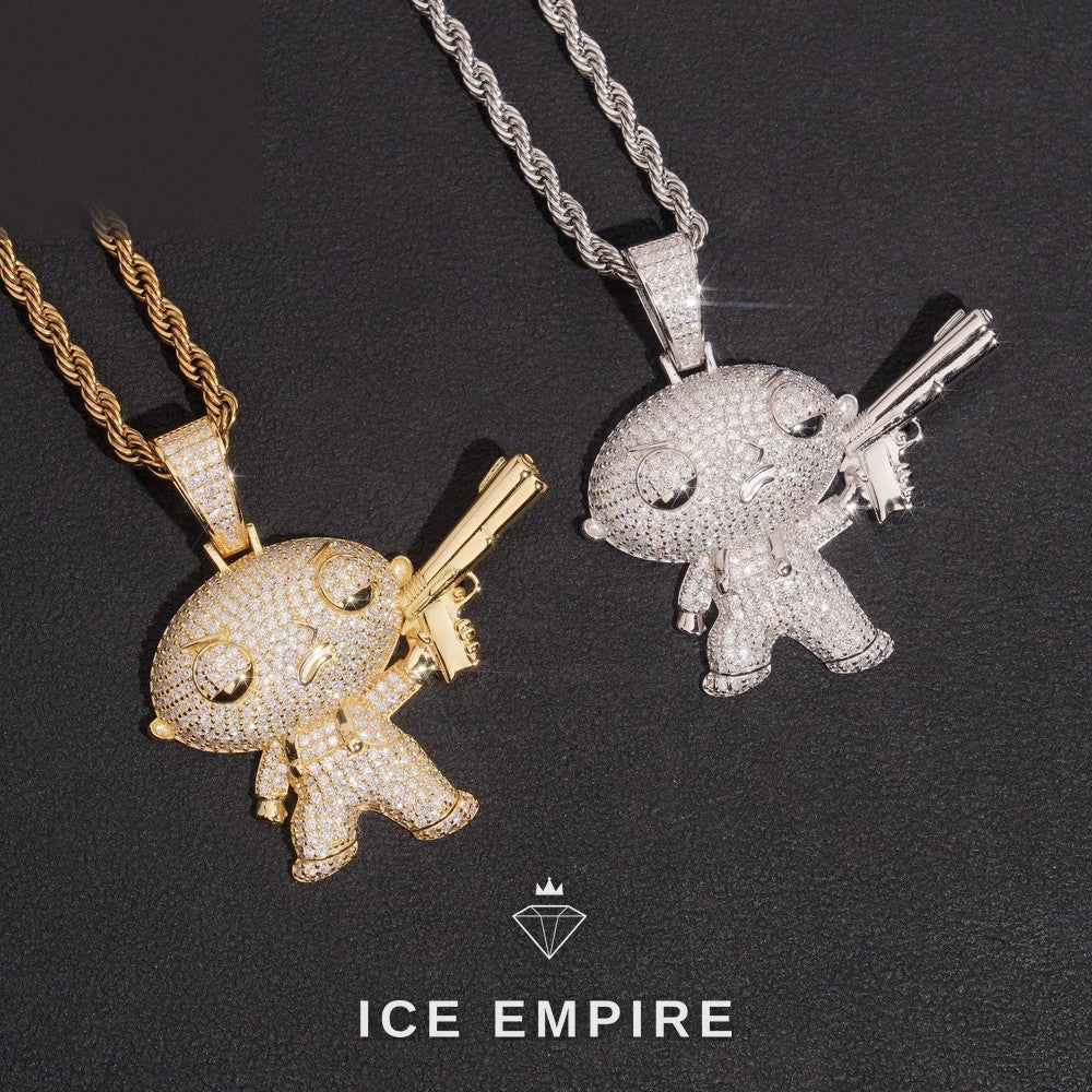 Iced Out Rose Gold Plated Moissanite Pendant