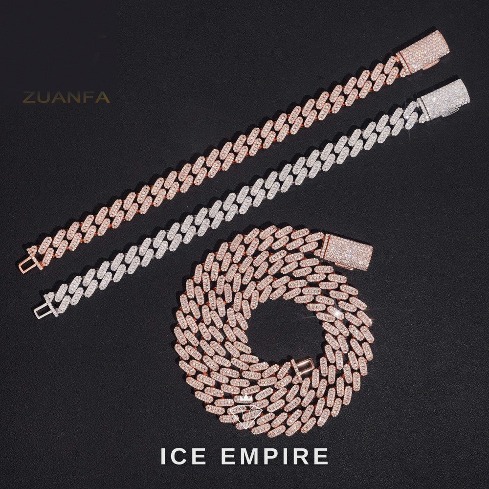 Iced Out Gold Plated Moissanite Cuban Chain