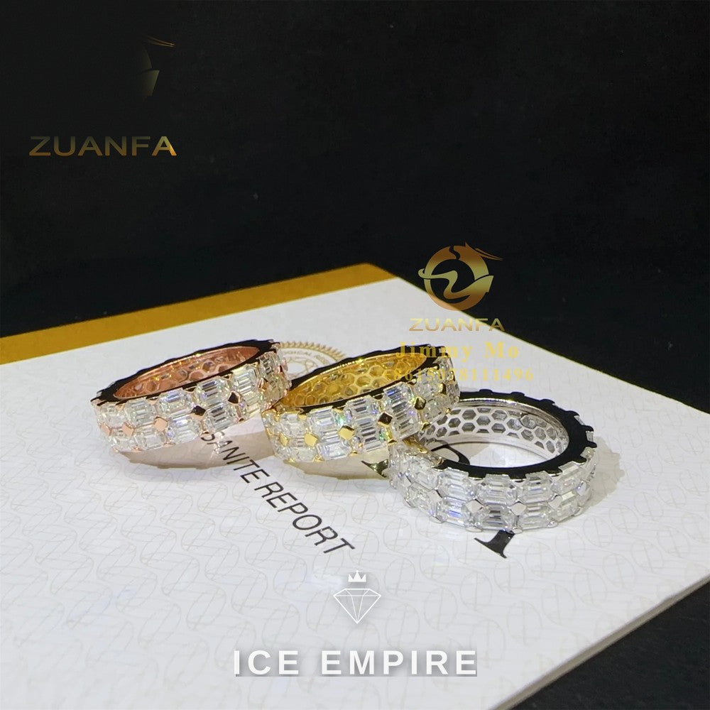 Iced Out 925 Silver Moissanite Ring