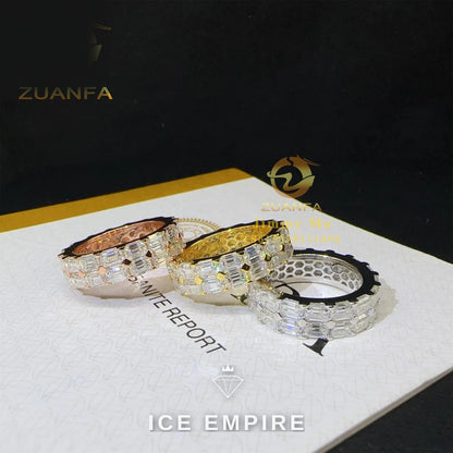 Iced Out 925 Silver Moissanite Ring