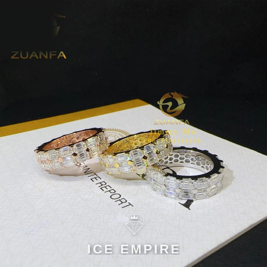 Iced Out 925 Silver Moissanite Ring