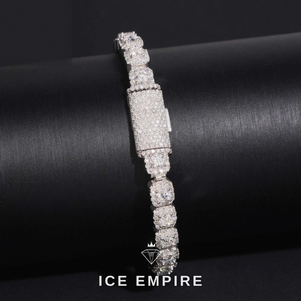 Iced Out Cluster Gold Plated Moissanite Cuban Chain