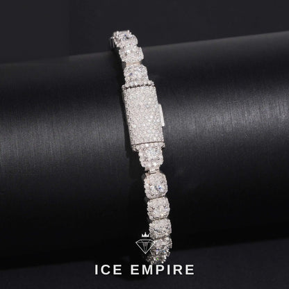Iced Out Cluster Gold Plated Moissanite Cuban Chain