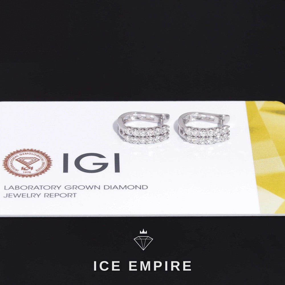 Iced Out 18K Gold Lab Grown Diamond Earrings