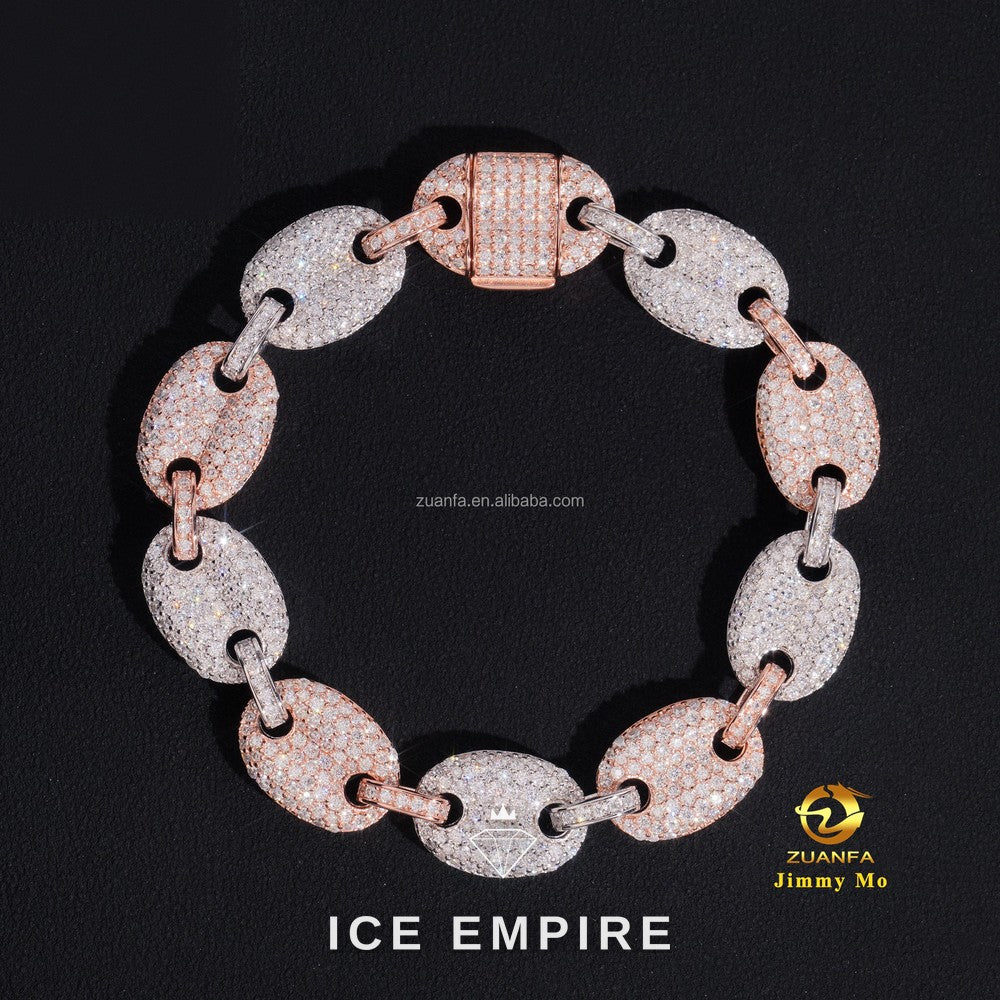 Iced Out 925 Silver Moissanite Cuban Chain