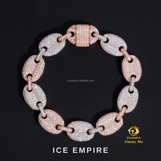 Iced Out 925 Silver Moissanite Cuban Chain