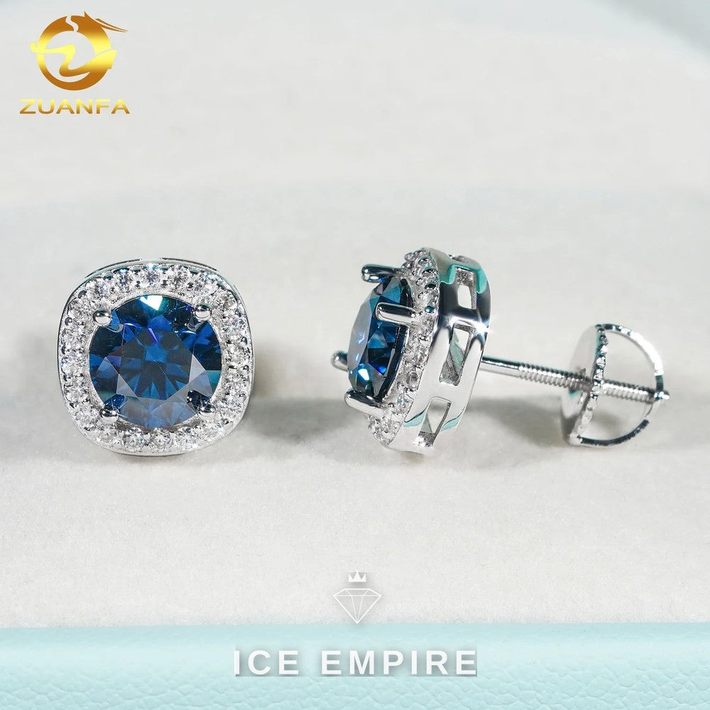 Iced Out 925 Silver Moissanite Earrings