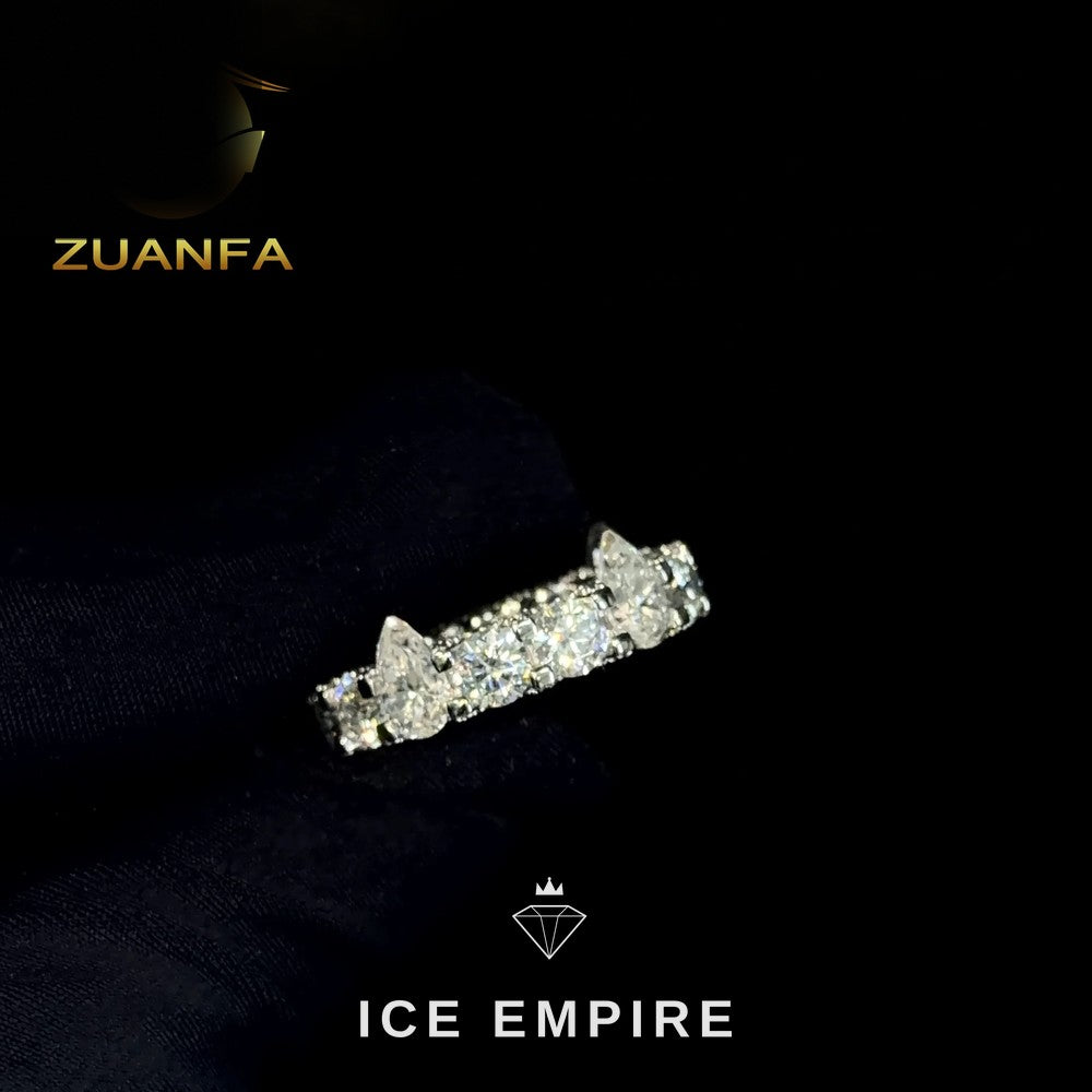 Iced Out 925 Silver Moissanite Ring