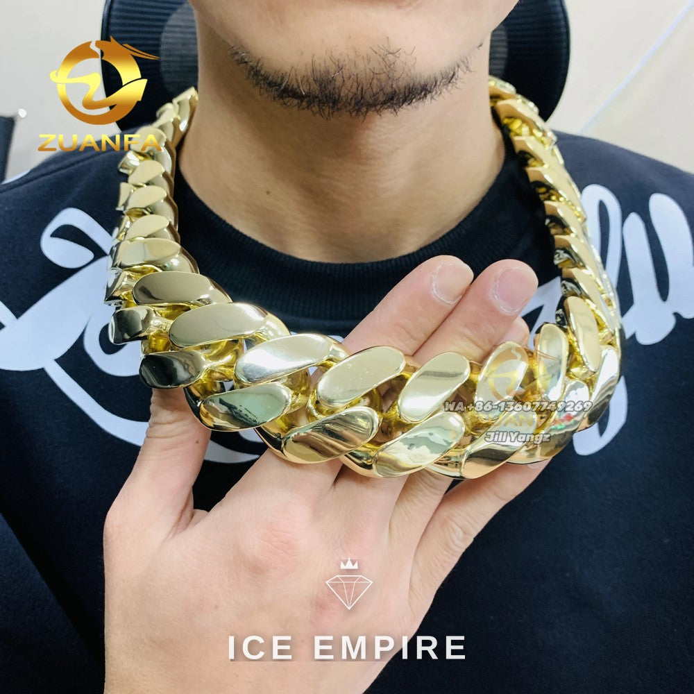Iced Out Rose Gold Plated Cuban Chain