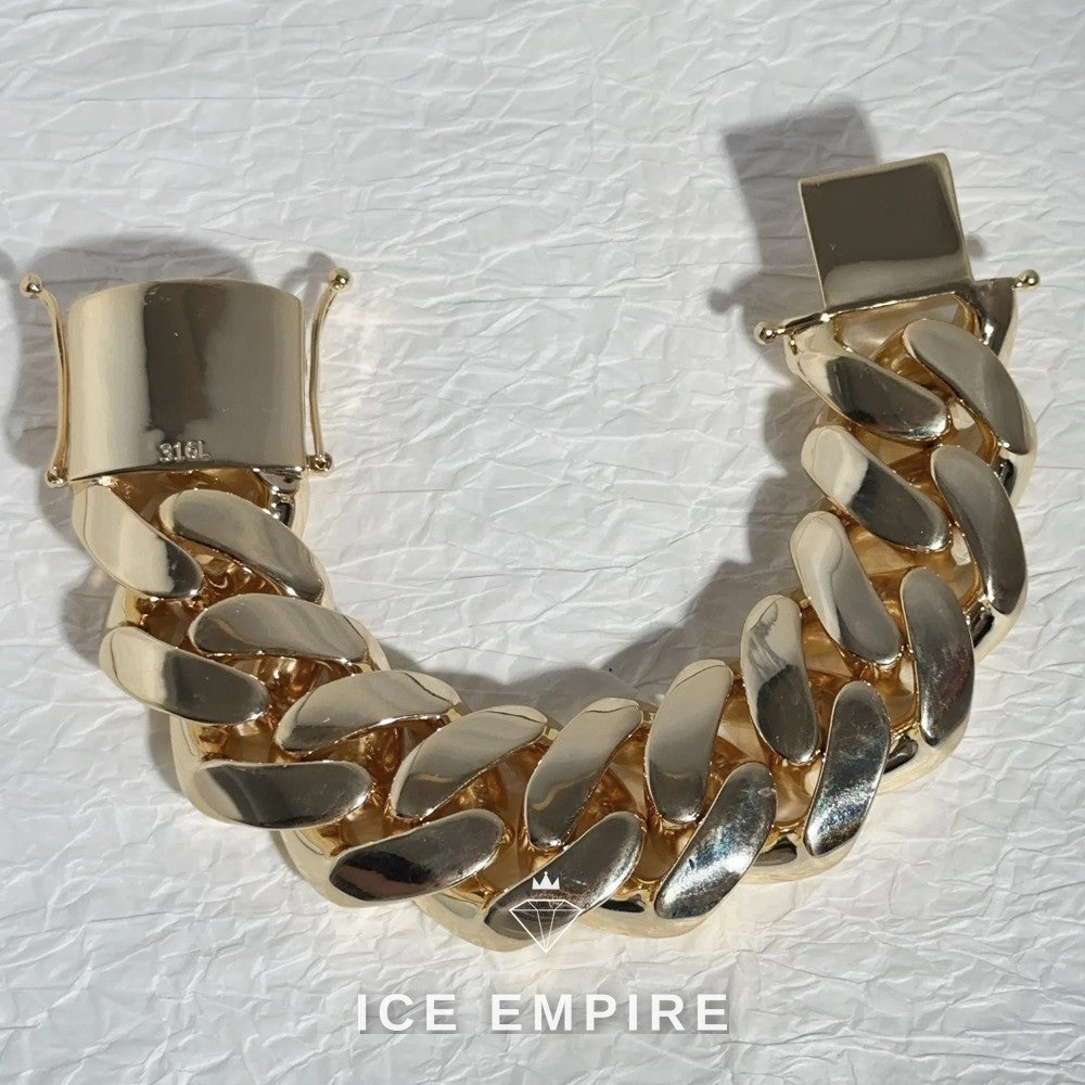 Iced Out 18K Gold Cuban Chain