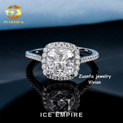 Iced Out 925 Silver Moissanite Ring