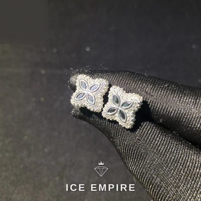 Iced Out 925 Silver Moissanite Earrings