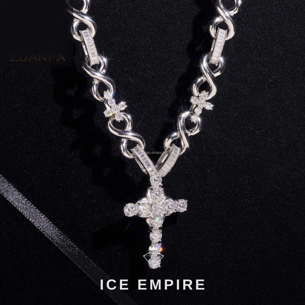 Iced Out Baguette Gold Plated Moissanite Pendant