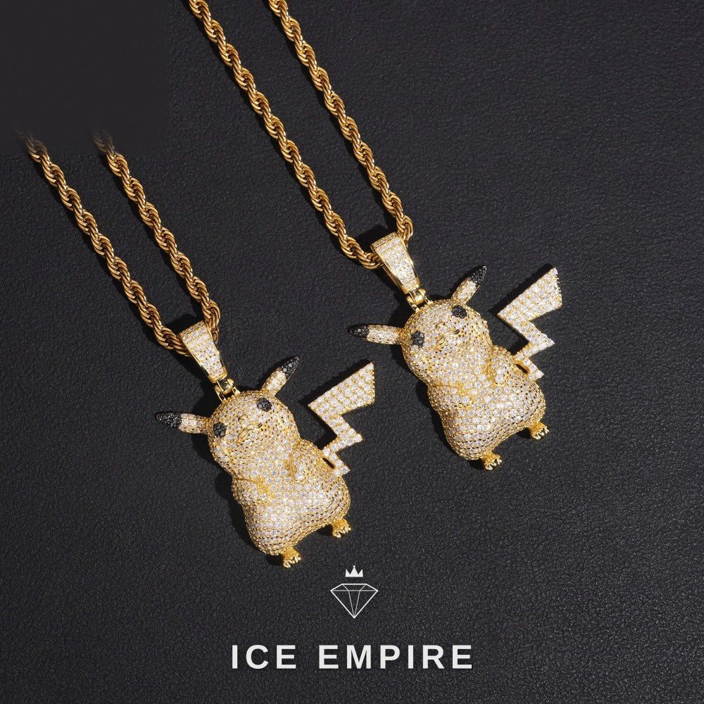 Iced Out Rose Gold Plated Moissanite Pendant