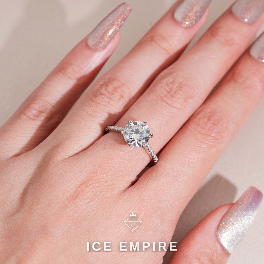 Iced Out Gold Plated Moissanite Wedding Band