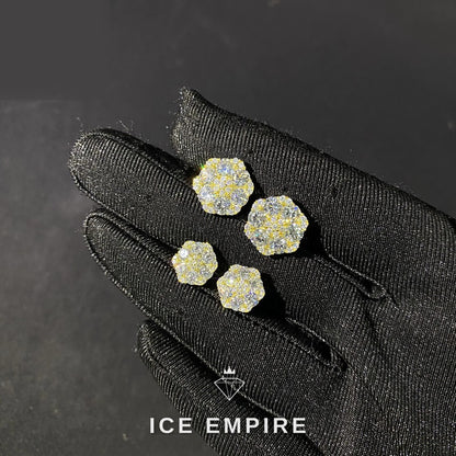 Iced Out 925 Silver Moissanite Stud Earrings
