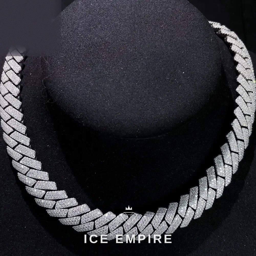 Iced Out Rose Gold Plated Moissanite Cuban Chain