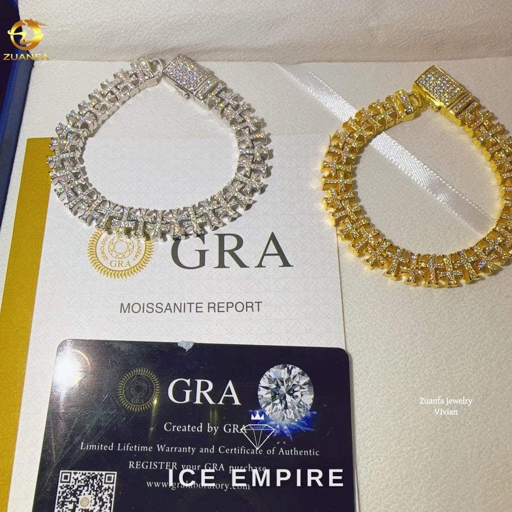 Iced Out 925 Silver Moissanite Cuban Chain