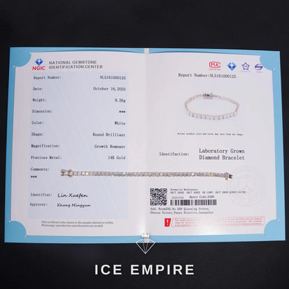 Iced Out 14K Gold Lab Grown Diamond Tennis Bracelet