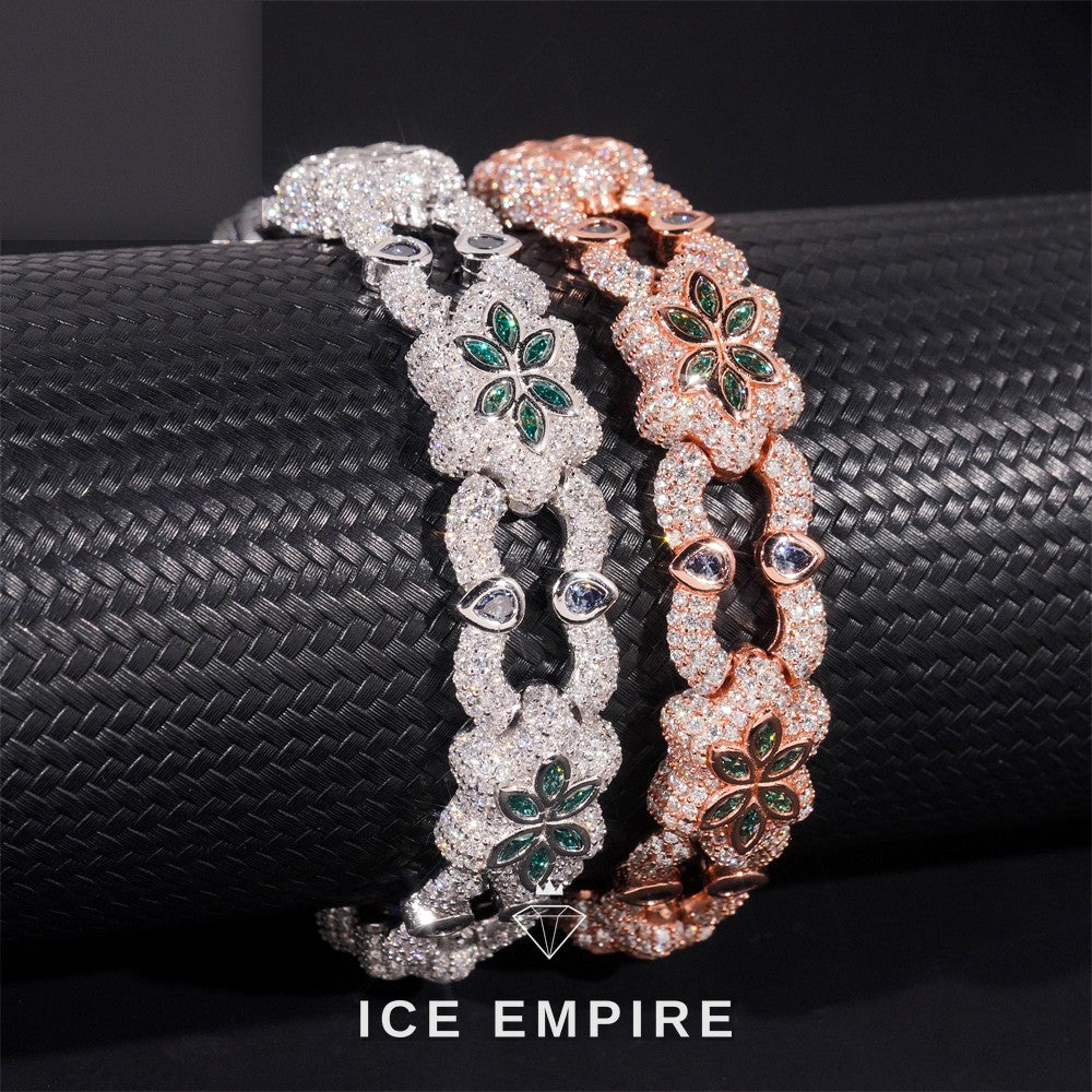 Iced Out Rose Gold Plated Moissanite Cuban Chain