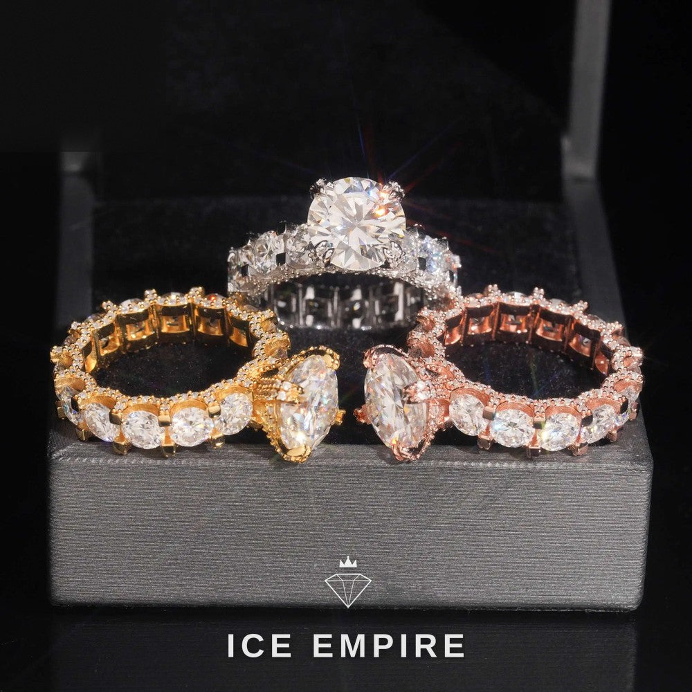 Iced Out 925 Silver Moissanite Ring