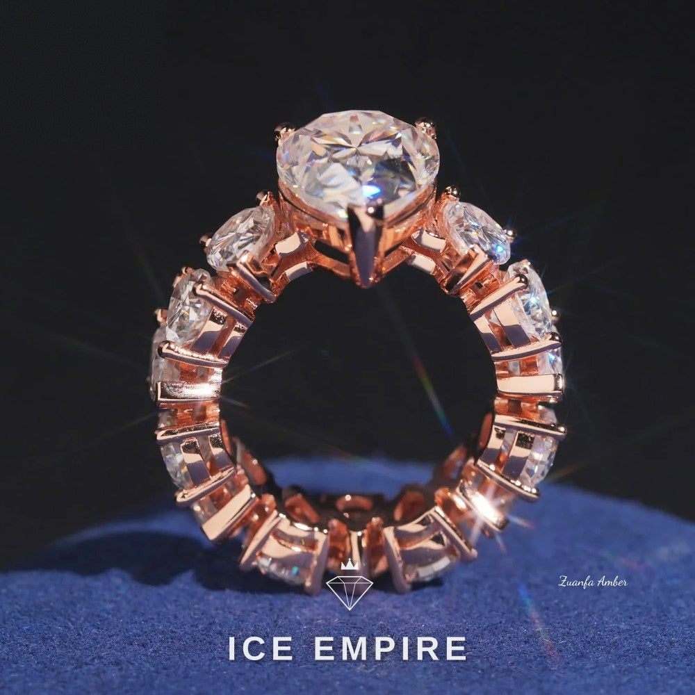 Iced Out 14K Gold Lab Grown Diamond Wedding Band