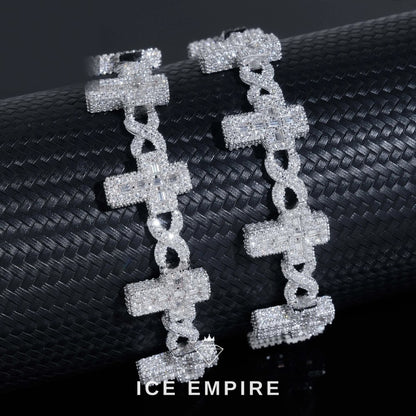 Iced Out Baguette Gold Plated Moissanite Cuban Chain