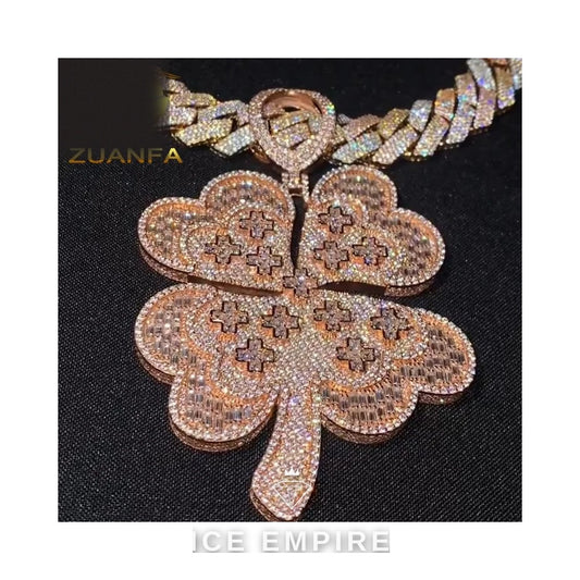Iced Out 925 Silver Moissanite Pendant
