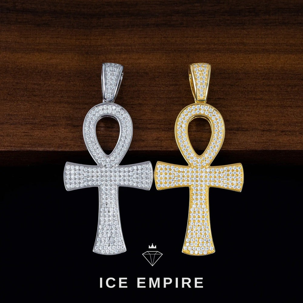 Iced Out Cross Gold Plated Moissanite Pendant