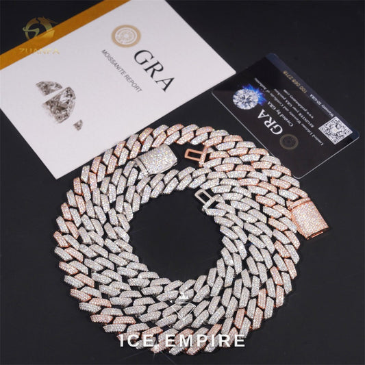 Iced Out Rose Gold Plated Moissanite Cuban Chain