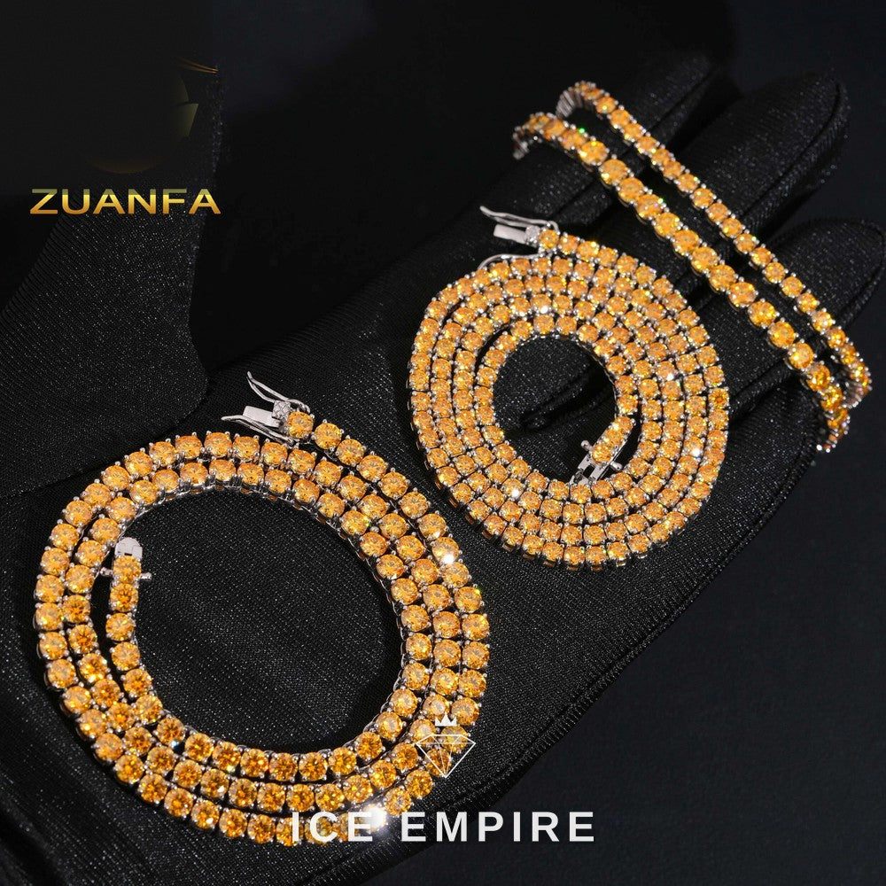 Iced Out Rose Gold Plated Moissanite Cuban Chain