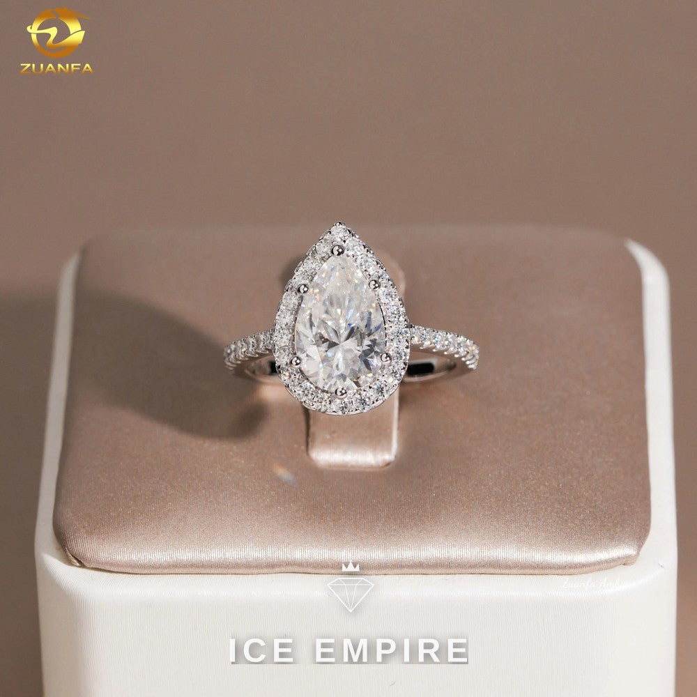 Iced Out Gold Plated Moissanite Wedding Band