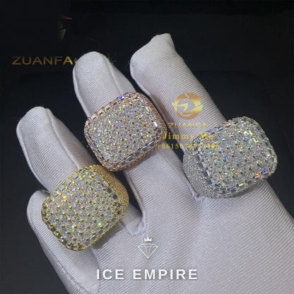 Iced Out Baguette Rose Gold Plated Moissanite Ring