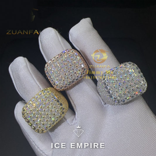 Iced Out Baguette Rose Gold Plated Moissanite Ring