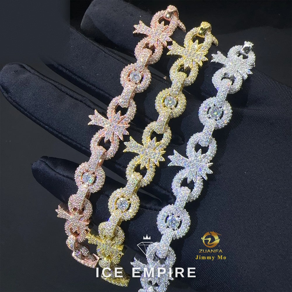 Iced Out 925 Silver Moissanite Cuban Chain