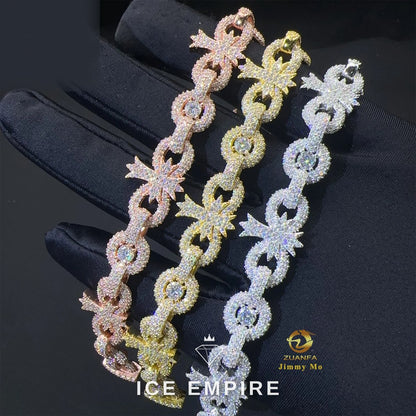 Iced Out 925 Silver Moissanite Cuban Chain