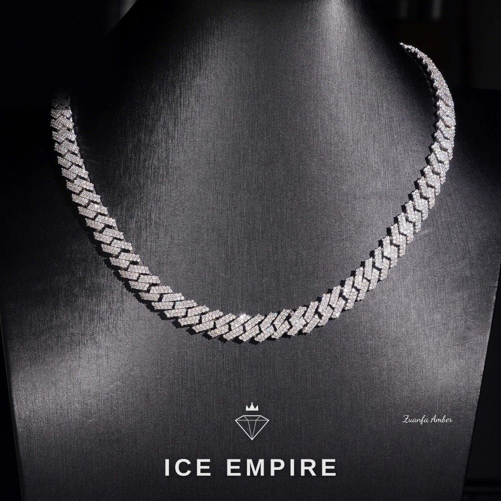 Iced Out 14K Gold Lab Grown Diamond Cuban Chain