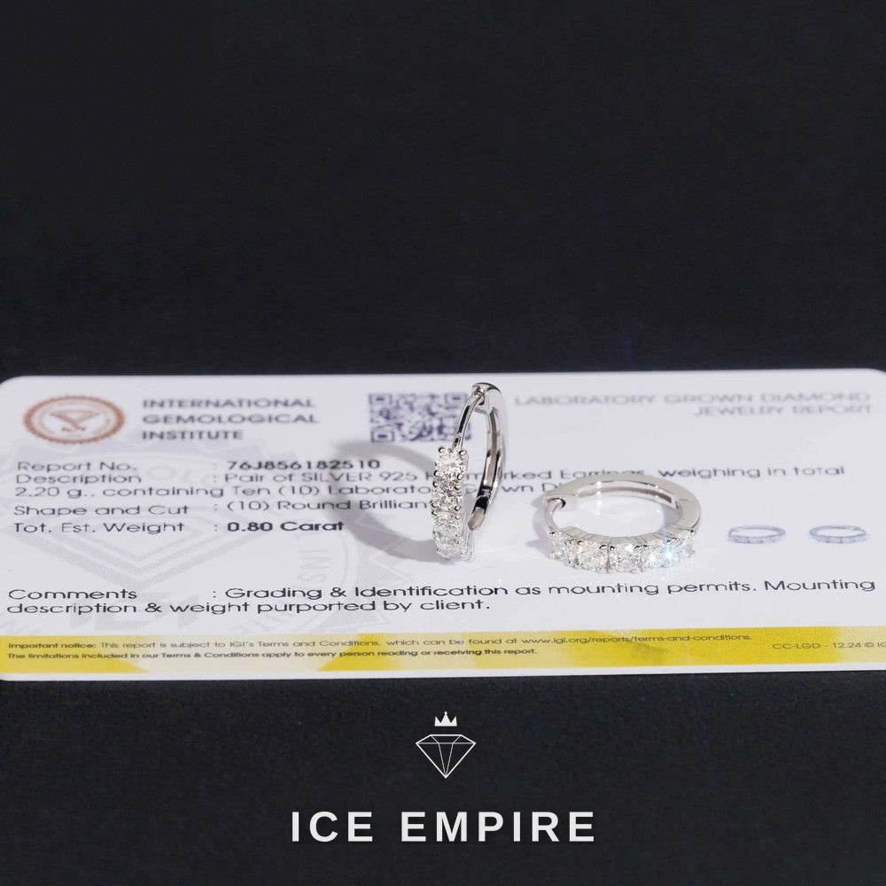 Iced Out Rose Gold Plated Lab Grown Diamond Hoop Earrings