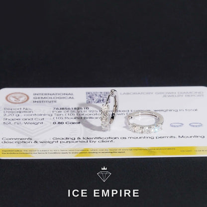 Iced Out Rose Gold Plated Lab Grown Diamond Hoop Earrings