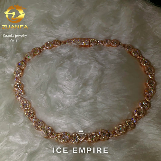 Iced Out Rose Gold Plated Moissanite Cuban Chain
