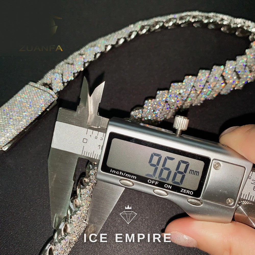 Iced Out Rose Gold Plated Moissanite Cuban Chain