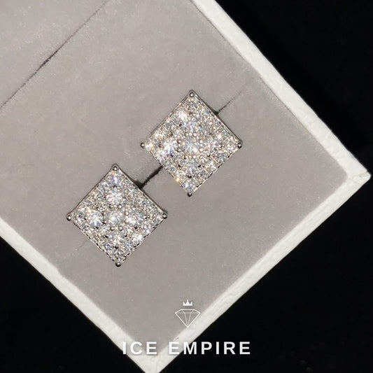Iced Out Cross Gold Plated Moissanite Earrings