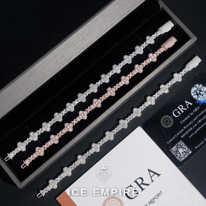 Iced Out Cross Rose Gold Plated Moissanite Cuban Chain