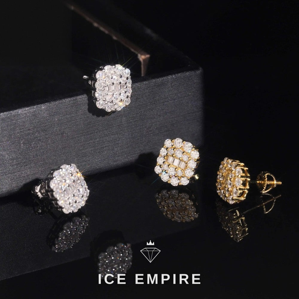 Iced Out 925 Silver Moissanite Earrings